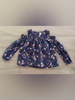 OshKosh B'gosh Navy Floral Cold-Shoulder Top Little Girls 6